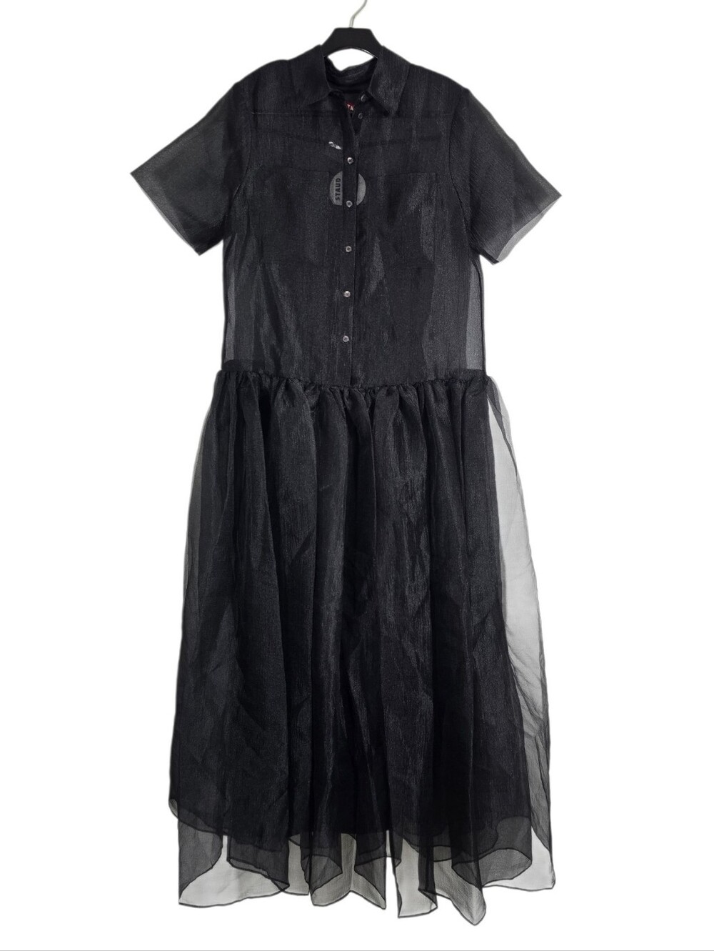 Staud Riley Black Dress Large NWT New - Picture 4 of 8